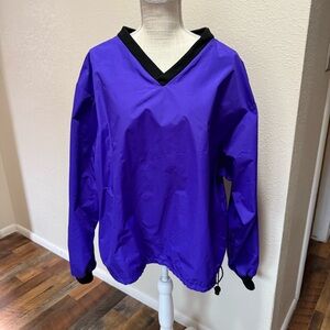 Purple V-Neck Windbreaker Pullover - Size XL